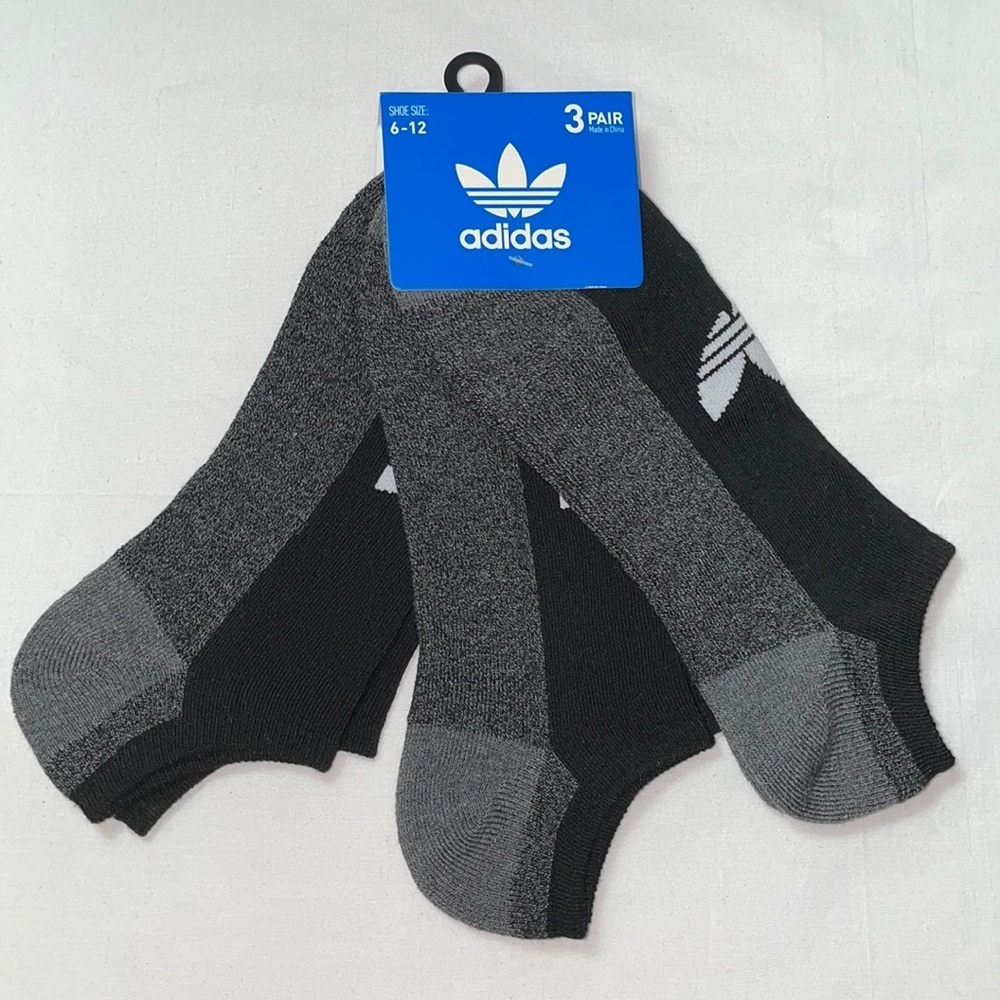 New Adidas Men's No Show Classic Trefoil Socks 3pk
